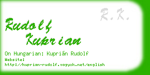 rudolf kuprian business card